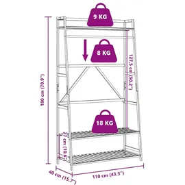 vidaXL Kleiderständer mit Ablagen 110x40x180 cm braun
