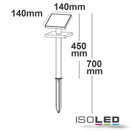 ISOLED Isoled, LED SOLAR Weg- und Gartenleuchte mit Helligkeitssensor, 1.3W, IP54, warmweiß