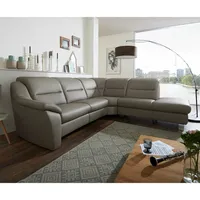 Ecksofa Wohnlandschaft Polsterecke Doreen System L-Sofa in Leder schlamm 274x244