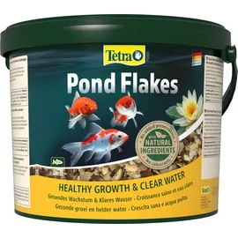 Tetra Pond Flakes - Fischfutter-Flocken für kleinere und junge Teichfische, für eine abwechslungsreiche und ausgewogene Ernährung, 10 L Eimer