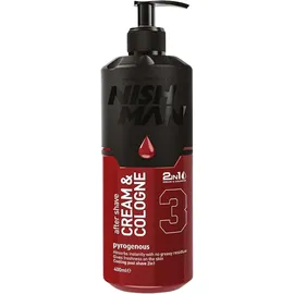 NishMan Aftershave Cream & Cologne 2in1 Pyrogenous 3 – Rasierlotion für Männer – 400 ml