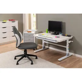 MID.YOU Jugendschreibtisch, Weiß, Metall, 1 Schubladen, rechteckig, C-Form, 100x76x60 cm, höhenverstellbar, Stauraum, justierbare Füße, Arbeitszimmer, - Kinderschreibtische