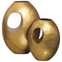 Wohnling WL7.188 Deko Vase 2er Set Aluminium Gold mit Tragegriff