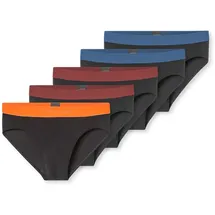 SCHIESSER 95/5 Rioslip Schwarz/Rot/Orange 2XL 5er Pack
