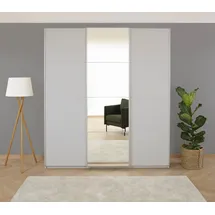 Rauch Schwebetürenschrank RAUCH "Kleiderschrank Schrank Garderobe BESTSELLER KOLUNA mit Spiegel", grau (seidengrau), B:203cm H:229cm T:62cm, Holzwerkstoff, Schränke, Schwebetürenschrank, inkl.