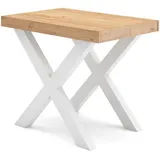 SKRAUT HOME Ausziehbarer Konsolentisch 302x90x73cm Eiche/Weiß