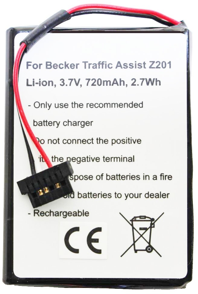 Akku passend für Becker Traffic Assist Z201, S30, 338937010150