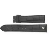 Kalbslederband, 20 mm schwarz,Krokoprägung, Naht schwarz