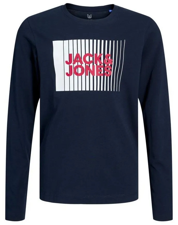 Jack & Jones Junior Langarmshirt (1-tlg) blau|rot|weiß 152