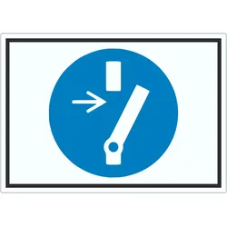 Vor Wartung oder Reparatur freischalten Symbol Aufkleber A0 (841x1189mm)