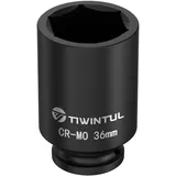TIWINTUL 1/2 Zoll Schlagschrauber Nüsse 36 mm, CR-MO, 6 Kant Vielzahn Nuss Tief Schlagschrauber, Achsmuttern-Steckschlüssel für Autoreparatur, Zum einfachen Entfernen