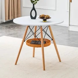 stilvora Esstisch Ø 80 cm weiß