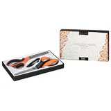 HEIMwert Profi Zackenscheren 2er Set Zickzackschere aus hochwertigem Edelstahl für Zackenschnitt Wellenschnitt in Geschenkbox inkl. Garnschneider als Bonus