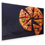 Primedeco Küchenrückwand Küchenrückwand Spritzschutz Glas mit Motiv Pizzadreiecke 90 cm x 60 cm