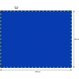 ECD Germany Abdeckplane Gewebeplane mit Ösen 8x10m 80m2 180g/m2 aus Polyethylen Schimmelresistent Wasserdicht - Blau