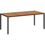 vidaXL Gartentisch 190 x 90 x 75 cm Schwarz