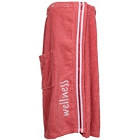 Mojawo Damen Sauna Kilt Saunatuch Sarong Saunakilt Wellness Fronttasche Frottee Baumwolle Gummizug 80x145cm, Farben:Apricot