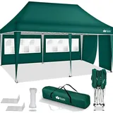 tillvex Faltpavillon 3 x 6 m inkl. 3 Seitenteile Grün