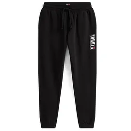 Tommy Hilfiger Tommy Jeans Sweathose TJM SLIM RWB DNA GRAPHIC PANT mit elastischem Bund, großer Logoprint schwarz M
