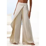 French Connection Leinenhose weit fließend Beige 44/46