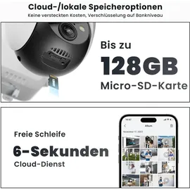 Reolink Überwachungskamera Aussen Akku Argus 3 Pro(Schwarz) mit Solarpanel, 5MP Farbnachtsicht, Solar WLAN Kamera Outdoor mit 2,4/5GHz WiFi, KI-Erkennung, Alarm-Filter, Spotlights, 2-Wege-Audio