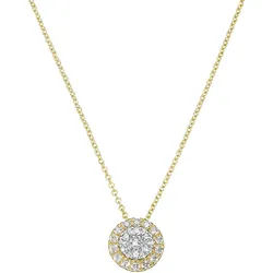 Kette mit Anhänger LUIGI MERANO "Anhänger Blüte mit Brillanten, Gelbgold 585", gold (goldfarbig, silberfarbig, bicolor), Halsketten, Damen, 45cm, Gelbgold 585