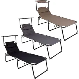 Lex XXL Sonnenliege 200 x 70 x 45 cm Schwarz