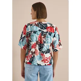 Cecil Kurzarm Bluse mit Split Neck Weiß L