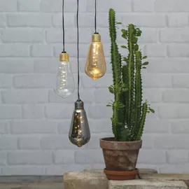 StarTrading LED Hängeleuchte Glow Glas Kunststoff H: 13cm D: 6cm Batteriebetrieb transparent