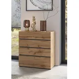 INOSIGN Kommode »Cross, moderne grifflose Schubladenkommode, 80x40x85cm (BxTxH)«, Schubladenschrank, Sideboard mit 4 Schubkasten,