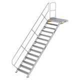 Günzburger Munk, Treppe mit Plattform 45° inkl. einen Handlauf, 1000mm Stufenbreite 14 Stufen
