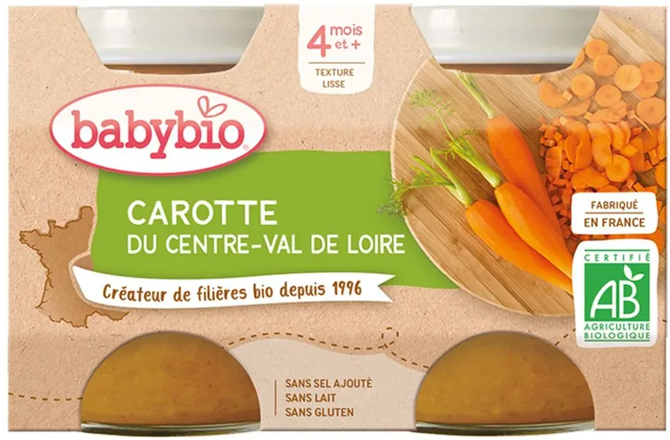 Babybio CAROTTE DU CENTRE-VAL DE LOIRE dès 4 mois 260 g Aliment
