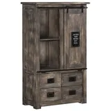 Massivmoebel24 Schrank Mango 90x45x150 grau lackiert RAILWAY 213