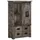 Massivmoebel24 Schrank Mango 90x45x150 grau lackiert RAILWAY 213