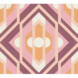 A.S. Création Retro-Tapete 70er Jahre 0,53 x 8,5 m -Tapete-Vintage mit Caro-Muster in Rosa, 395311