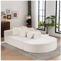 REDOM Sofa Modern modular sofa mit segmentiertem, Modulares Wolkensofa – Bequemes, Hautfreundliches Chenille-Stoff Sofa ohne Montage, Flexibles Design, mit Relaxfunktion weiß