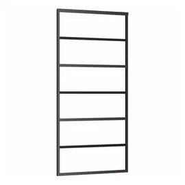 vidaXL ESG-Glas Schiebetür links 90 x 205 cm schwarz