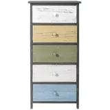 Mobili Rebecca Rebecca 87 x 40 x 29 cm Grau / Weiß / Beige / Hellblau