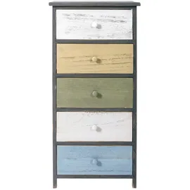 Mobili Rebecca Rebecca 87 x 40 x 29 cm Grau / Weiß / Beige / Hellblau