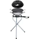 ALLGRILL Multifunktionale Außenküche mit Aufsätzen: Grillen, Kochen, Braten, Backen, Dünsten - Ø 42 cm - Leicht aufzubauen - Inklusive Zubehör und Tragetasche
