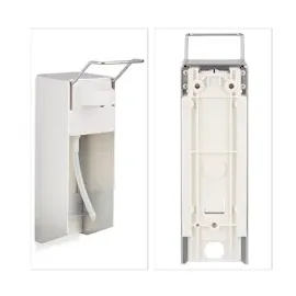 Relaxdays Desinfektionsspender, 2er Set, 500 ml, Eurospender für Desinfektionsmittel & Seife, Wandmontage, silber/weiß