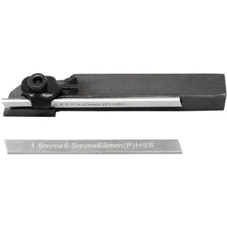 WABECO Mini Abstechstahl Halter 8x8 mit 2 Abstechmesser HSS Abstechhalter Drehmeißel
