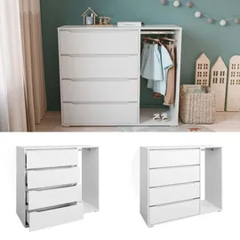 Vicco Kinderkleiderschrank Ruben 120 x 101,9 cm Spanplatte weiß