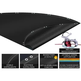 Quick Star Poolabdeckung Rund für Pools 320-366 cm Freizeit, und Wasserspaß, Poolzubehör, Poolabdeckung
