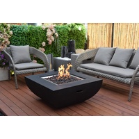 Gardenforma Gasfeuerstelle Itasy Beton-Optik schwarz, aus Faserbeton Betongrau