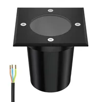 Ledscom.de Bodeneinbauleuchte RELI für außen, IP67, schwarz, eckig, 11
