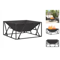 vidaXL - Feuerstelle Quadrat Schwarz 80x80x40 cm Stahl