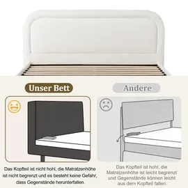 stilvora Polsterbett 160×200 cm mit hydraulischem Stauraum, Doppelbett mit Lattenrost und gepolstertem Kopfteil, Schlafbett für Schlafzimmer mit ... - Weiß