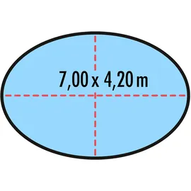 Höfer Chemie Poolabdeckplane oval 7,00 x 4,20 m 200 g/m2