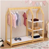 Idimex Kinderkleiderschrank Sally 120 x 118 x 42 cm Kiefer massiv weiß